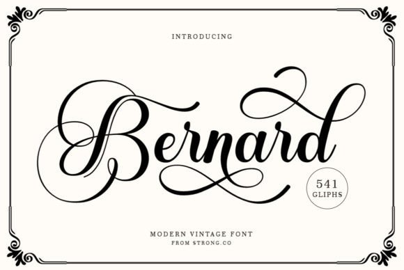 Bernard: The Luxurious Script Typeface for Editorial Design