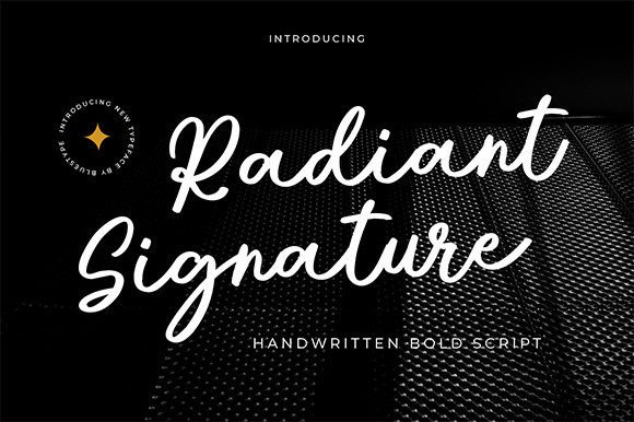 Radiant Signature: A Handwritten Typeface for Modern Editorial Design