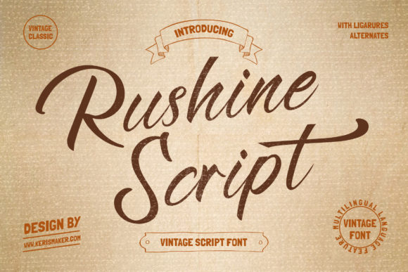 Rushine: A Vintage Script Typeface for Modern Editorial Design